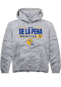 Mateo de la Pena  Rally Pitt Panthers Youth Grey NIL Stacked Box Graphic Long Sleeve Hoodie