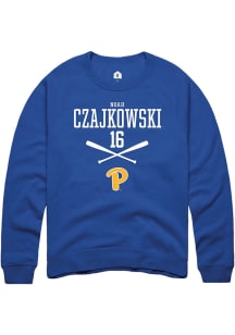Noah Czajkowski  Rally Pitt Panthers Mens Blue NIL Sport Icon Long Sleeve Crew Sweatshirt