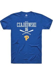 Noah Czajkowski  Pitt Panthers Blue Rally NIL Sport Icon Short Sleeve T Shirt