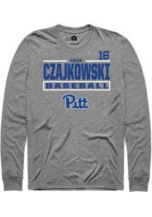 Noah Czajkowski  Pitt Panthers Graphite Rally NIL Stacked Box Long Sleeve T Shirt