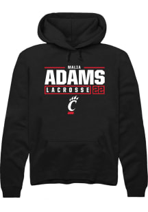 Malia Adams  Rally Cincinnati Bearcats Mens Black NIL Stacked Box Long Sleeve Hoodie