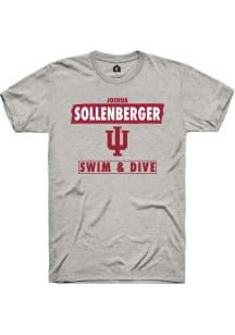 Joshua Sollenberger  Indiana Hoosiers Ash Rally NIL Striped Short Sleeve T Shirt