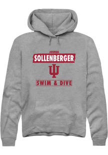 Joshua Sollenberger  Rally Indiana Hoosiers Mens Grey NIL Striped Long Sleeve Hoodie