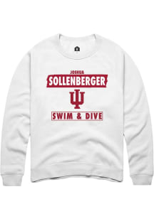 Joshua Sollenberger  Rally Indiana Hoosiers Mens White NIL Striped Long Sleeve Crew Sweatshirt