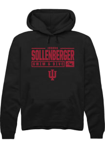 Joshua Sollenberger  Rally Indiana Hoosiers Mens Black NIL Stacked Box Long Sleeve Hoodie