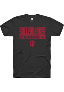 Joshua Sollenberger  Indiana Hoosiers Black Rally NIL Stacked Box Short Sleeve T Shirt