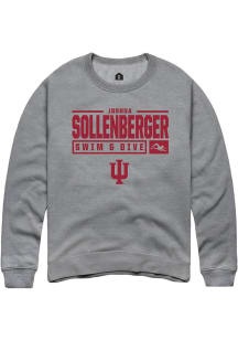 Joshua Sollenberger  Rally Indiana Hoosiers Mens Graphite NIL Stacked Box Long Sleeve Crew Sweatsh..