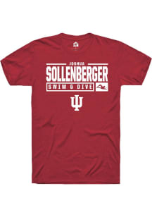 Joshua Sollenberger  Indiana Hoosiers Cardinal Rally NIL Stacked Box Short Sleeve T Shirt