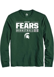 Jeremy Fears  Michigan State Spartans Green Rally NIL Stacked Box Long Sleeve T Shirt