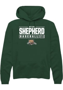 Dylan Shepherd  Rally Ohio Bobcats Mens Green NIL Stacked Box Long Sleeve Hoodie