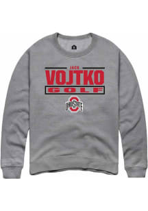 Jack Vojtko  Rally Ohio State Buckeyes Mens Graphite NIL Stacked Box Long Sleeve Crew Sweatshirt