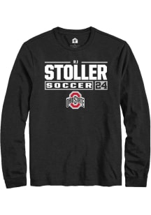 RJ Stoller  Ohio State Buckeyes Black Rally NIL Stacked Box Long Sleeve T Shirt
