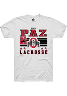 Maddy Paz  Ohio State Buckeyes White Rally NIL Striped Short Sleeve T Shirt