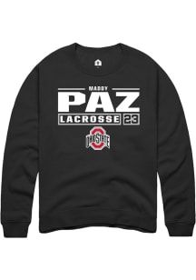 Maddy Paz  Rally Ohio State Buckeyes Mens Black NIL Stacked Box Long Sleeve Crew Sweatshirt