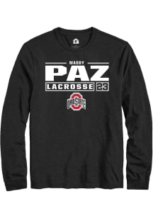 Maddy Paz  Ohio State Buckeyes Black Rally NIL Stacked Box Long Sleeve T Shirt