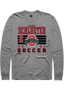 Amanda Schlueter  Ohio State Buckeyes Grey Rally NIL Striped Long Sleeve T Shirt