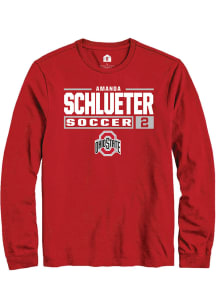Amanda Schlueter  Ohio State Buckeyes Red Rally NIL Stacked Box Long Sleeve T Shirt