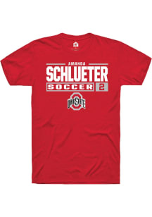 Amanda Schlueter  Ohio State Buckeyes Red Rally NIL Stacked Box Short Sleeve T Shirt