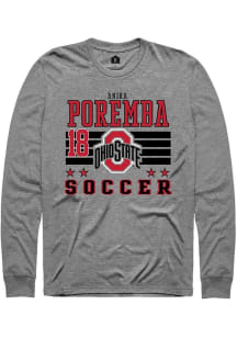 Anika Poremba  Ohio State Buckeyes Grey Rally NIL Striped Long Sleeve T Shirt