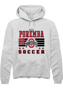 Anika Poremba  Rally Ohio State Buckeyes Mens White NIL Striped Long Sleeve Hoodie