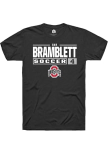 Ava Bramblett  Ohio State Buckeyes Black Rally NIL Stacked Box Short Sleeve T Shirt