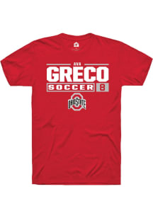 ava greco  Ohio State Buckeyes Red Rally NIL Stacked Box Short Sleeve T Shirt