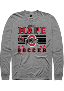 Berkley Mape  Ohio State Buckeyes Grey Rally NIL Striped Long Sleeve T Shirt