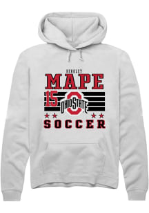 Berkley Mape  Rally Ohio State Buckeyes Mens White NIL Striped Long Sleeve Hoodie