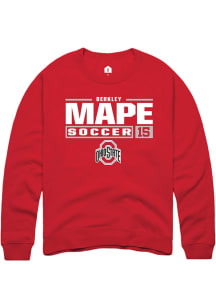 Berkley Mape  Rally Ohio State Buckeyes Mens Red NIL Stacked Box Long Sleeve Crew Sweatshirt