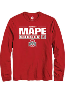 Berkley Mape  Ohio State Buckeyes Red Rally NIL Stacked Box Long Sleeve T Shirt