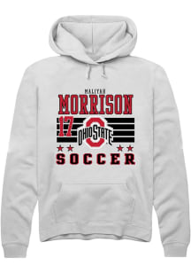 Maliyah Morrison  Rally Ohio State Buckeyes Mens White NIL Striped Long Sleeve Hoodie