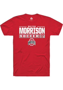 Maliyah Morrison  Ohio State Buckeyes Red Rally NIL Stacked Box Short Sleeve T Shirt