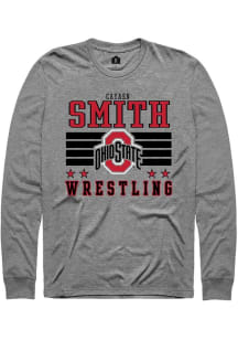 cayaen smith  Ohio State Buckeyes Grey Rally NIL Striped Long Sleeve T Shirt