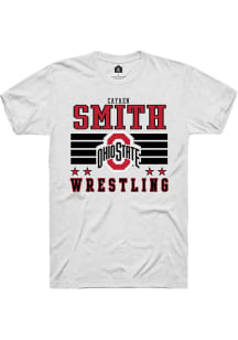 cayaen smith  Ohio State Buckeyes White Rally NIL Striped Short Sleeve T Shirt