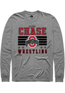 Daxton Chase  Ohio State Buckeyes Grey Rally NIL Striped Long Sleeve T Shirt