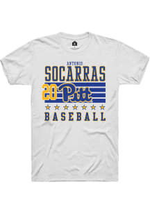 Antonio Socarras  Pitt Panthers White Rally NIL Striped Short Sleeve T Shirt