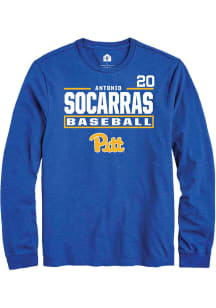 Antonio Socarras  Pitt Panthers Blue Rally NIL Stacked Box Long Sleeve T Shirt
