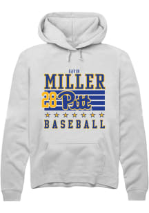 Gavin Miller  Rally Pitt Panthers Mens White NIL Striped Long Sleeve Hoodie