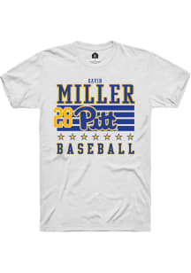 Gavin Miller  Pitt Panthers White Rally NIL Striped Short Sleeve T Shirt