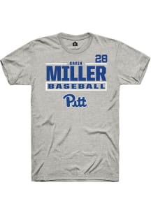 Gavin Miller  Pitt Panthers Ash Rally NIL Stacked Box Short Sleeve T Shirt