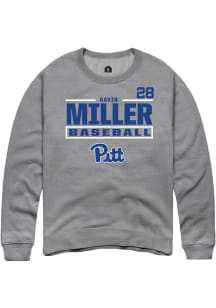 Gavin Miller  Rally Pitt Panthers Mens Graphite NIL Stacked Box Long Sleeve Crew Sweatshirt