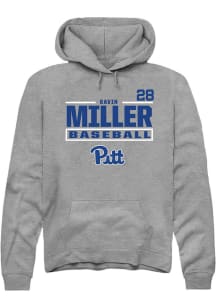Gavin Miller  Rally Pitt Panthers Mens Graphite NIL Stacked Box Long Sleeve Hoodie