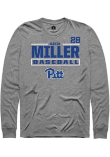 Gavin Miller  Pitt Panthers Graphite Rally NIL Stacked Box Long Sleeve T Shirt