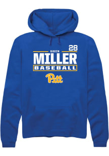 Gavin Miller  Rally Pitt Panthers Mens Blue NIL Stacked Box Long Sleeve Hoodie