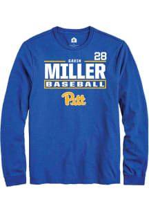 Gavin Miller  Pitt Panthers Blue Rally NIL Stacked Box Long Sleeve T Shirt