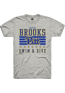 Jocelyn Brooks  Pitt Panthers Ash Rally NIL Striped Short Sleeve T Shirt