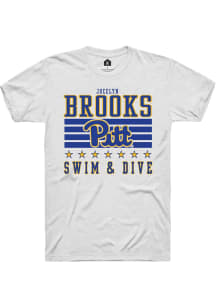 Jocelyn Brooks  Pitt Panthers White Rally NIL Striped Short Sleeve T Shirt