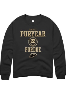 Kendall Puryear  Rally Purdue Boilermakers Mens Black NIL Sport Icon Long Sleeve Crew Sweatshirt
