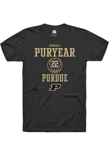 Kendall Puryear  Purdue Boilermakers Black Rally NIL Sport Icon Short Sleeve T Shirt