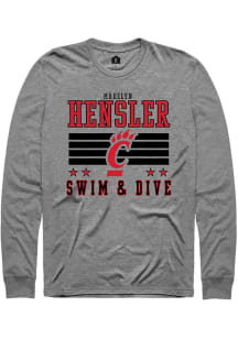 Madelyn Hensler  Cincinnati Bearcats Grey Rally NIL Striped Long Sleeve T Shirt